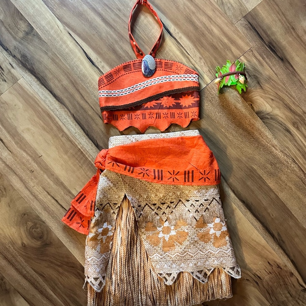 Disney Moana Costume Set - Orange and Tan